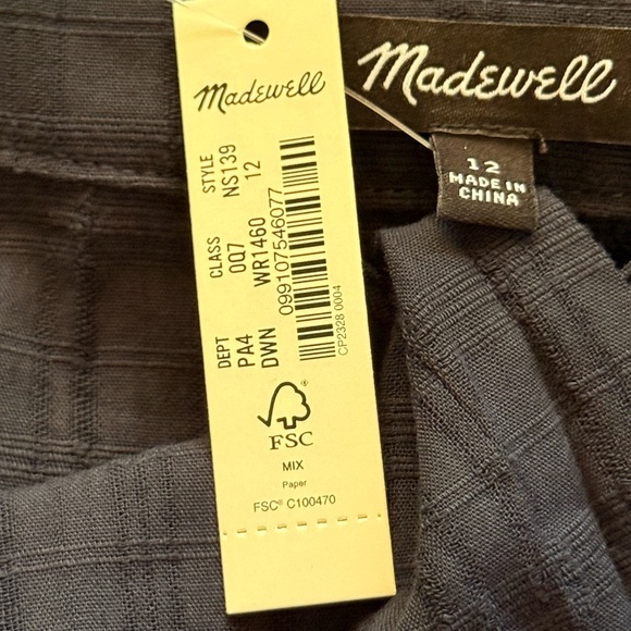 Madewell NWT Tie-Waist Tiered Midi Dress in Windowpane Windpane Navy, size 12 - Picture 11 of 16